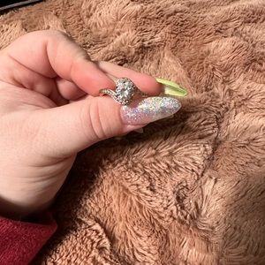 Cubic zirconium rose gold ring